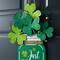 Glitzhome® 16" St. Patrick's Wooden Mason Jar with Shamrock Door Hanger